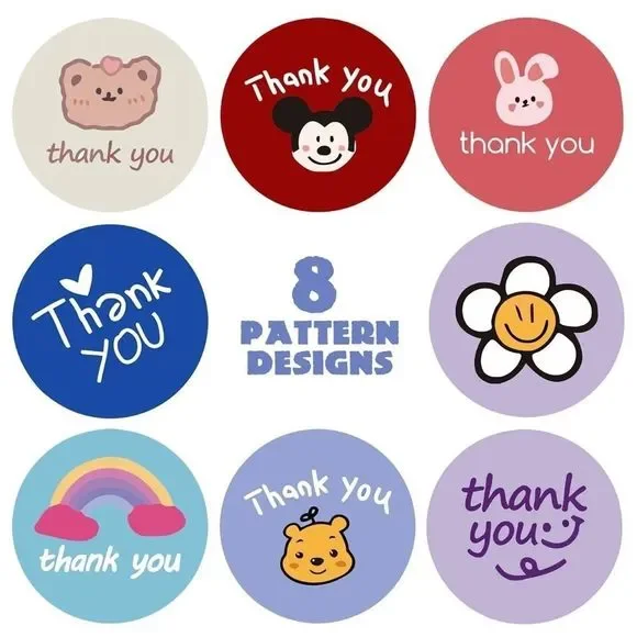 500 thank you stickers (variety pack) 1in round | shipping supplies​​​ - Picture 2 of 4